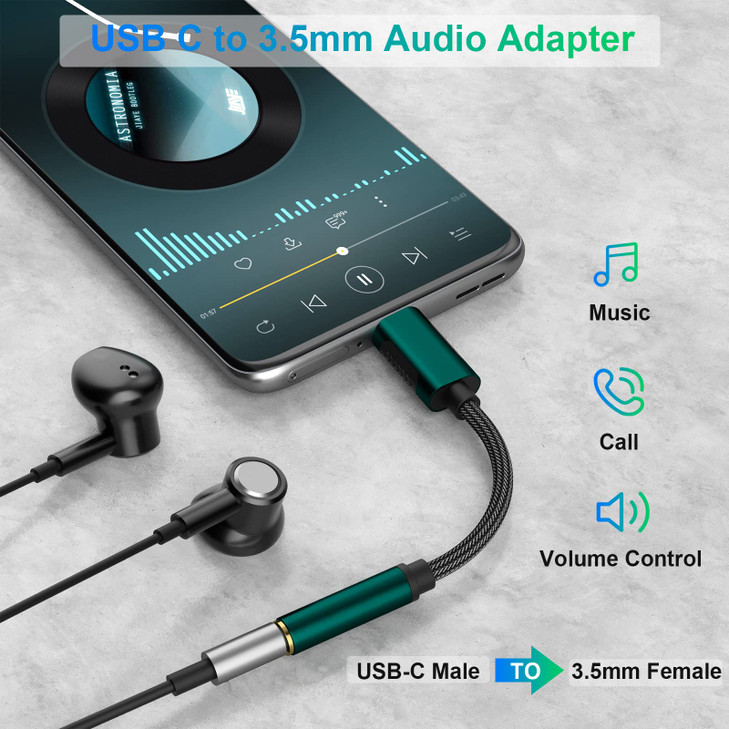 COOYA USB C to 35mm Headphone Adapter for iPhone 17 16 15 Pro Max iPad 10 Pixel 9 8 7 Audio Adaptor Type C to Aux Dongle