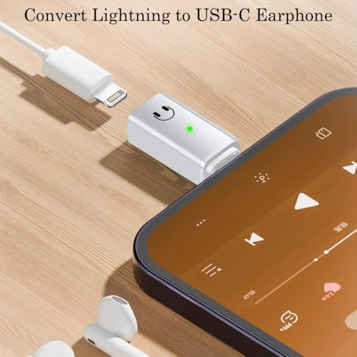 AuviPal USB C to Lightning Audio Adapter USB C Male to Lightning Headphone Earphone Female Converter for iPhone 15 Serie