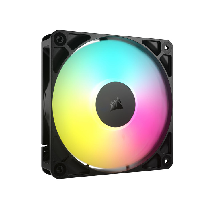 CORSAIR RS120 ARGB 120mm PWM Fan DaisyChain Connection LowNoise Magnetic Dome Bearing Single Pack Black