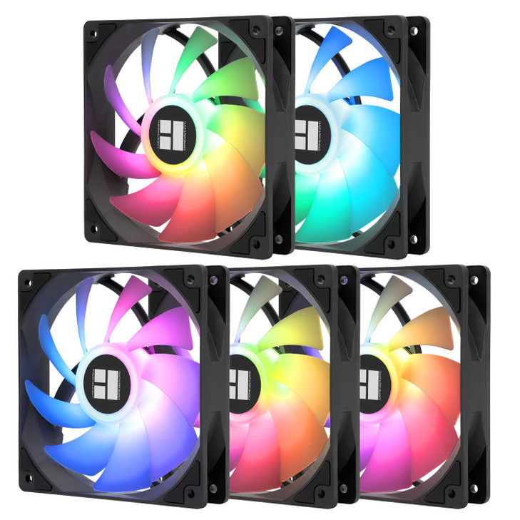 Thermalright 5 Pack TLC12CS CPU Fan 120mm ARGB Case Cooler Fan 4pin PWM Silent Computer Fan with SFDB Bearing Included u