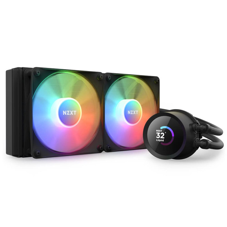 NZXT Kraken 240 RGB 240mm AIO CPU Liquid Cooler Customizable 154 Square LCD Display for Images Performance Metrics HighP