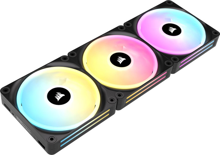 Corsair iCUE Link QX120 RGB 120mm Magnetic Dome RGB Fans Triple Fan Starter Kit with iCUE Link System Hub Black