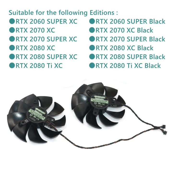 RAKSTORE PLA09215S12H Graphics Card Cooling Fan Replacement for EVGA RTX 2060 Super RTX 2070 2070 Super RTX 2080 2080 Su