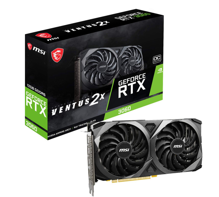 MSI GeForce RTX 3060 Ventus 2X 12G OC Gaming Graphics Card NVIDIA RTX 3060 12GB GDDR6 Memory 192bit 15 Gbps