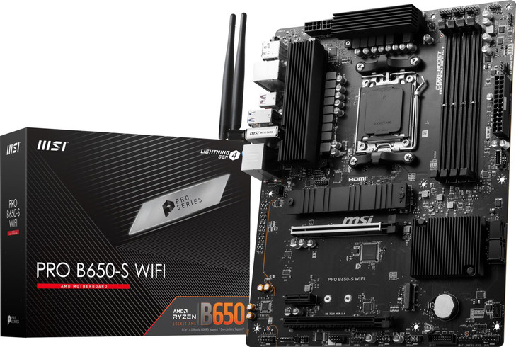 MSI PRO B650S WiFi ProSeries Motherboard AMD Ryzen 900080007000 Series Processors AM5 DDR5 PCIe 40 M2 Slots SATA 6Gbs US