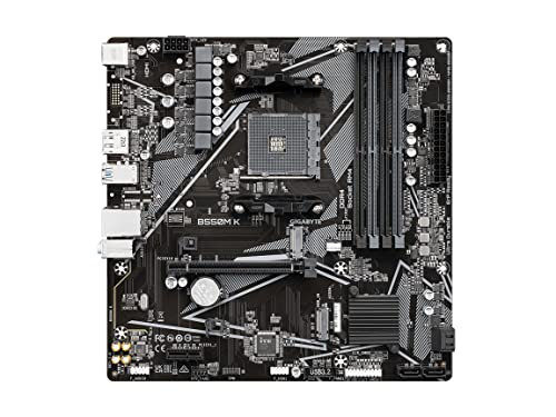 GIGABYTE B550M K AMD AM4 MicroATX Motherboard Supports Ryzen 500040003000 Series Processors DDR4 33 Power Phase 2X M2 PC