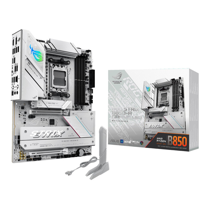ASUS ROG Strix B850A Gaming WiFi AMD AM5 B850 ATX Motherboard 1422 Power Stages DDR5 AEMP 25G LAN WiFi 7 with QAntenna 4