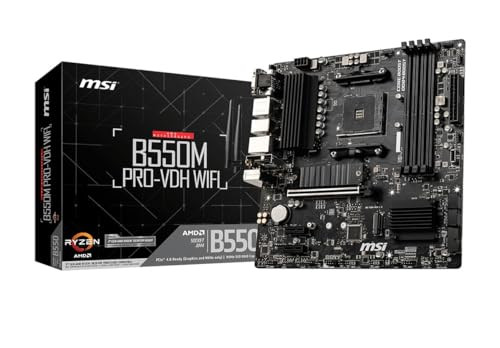 MSI B550M PROVDH WiFi ProSeries Motherboard AMD Ryzen 5000 AM4 DDR4 PCIe 40 SATA 6Gbs M2 USB 32 Gen 1 WiFi Bluetooth DSU
