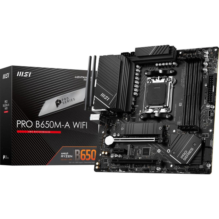 MSI PRO B650MA WiFi ProSeries Motherboard AMD Ryzen 900080007000 Series Processors AM5 DDR5 PCIe 40 M2 SATA 6Gbs USB 32