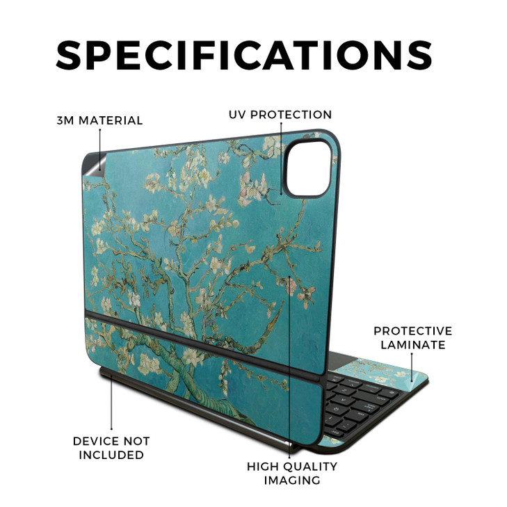 Skin Compatible with Apple Magic Keyboard for iPad Pro 11inch M4 2024 Almond Blossom Premium 3M Vinyl Protective Wrap De