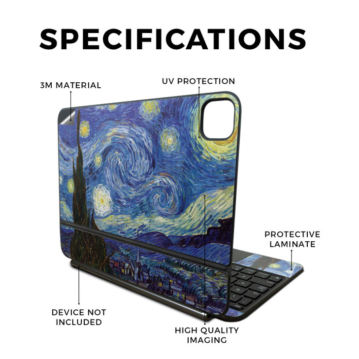 Skin Compatible with Apple Magic Keyboard for iPad Pro 11inch M4 2024 Starry Night Premium 3M Vinyl Protective Wrap Deca