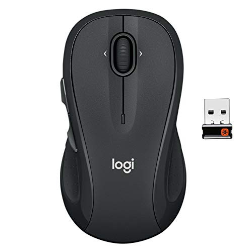 Logitech M510 Wireless Mouse Mouse for Laptop and PC with USB Unifying Receiver Programmable Buttons Graphite