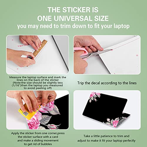 Black Flower 116 13 133 14 15 156 Inch Netbook Laptop Skin Sticker Reusable Protector Cover for Laptop Notebook FYNEK11