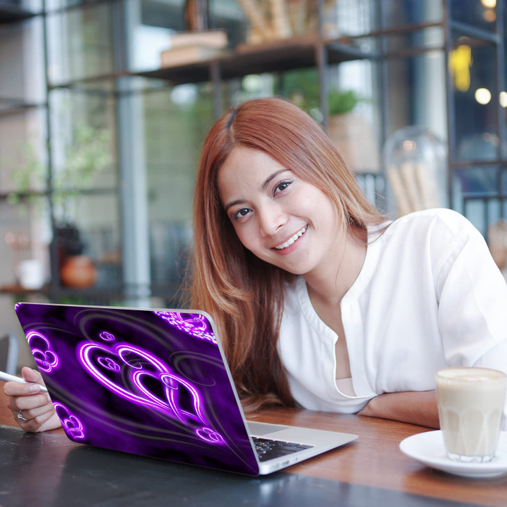 Purple Hearts Fashion 116 121 13 133 14 15 154 156 inches Netbook Laptop Skin Sticker Cover Reusable Protector for 11615