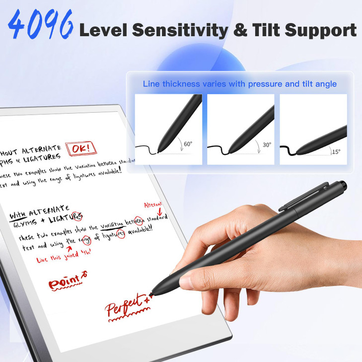 TiMOVO EMR Stylus Pen Compatible with Remarkable 2 Digital Stylus for Remarkable with Eraser Tilt 4096 Sensitivity Palm