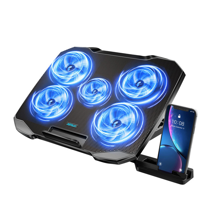 AIMIUZI Laptop Cooling Pad Laptop Cooler Stand Laptop Fan Cooling Pad for 12156 Inch Laptop Notebooks 5 Quiet Fans 5 Ang