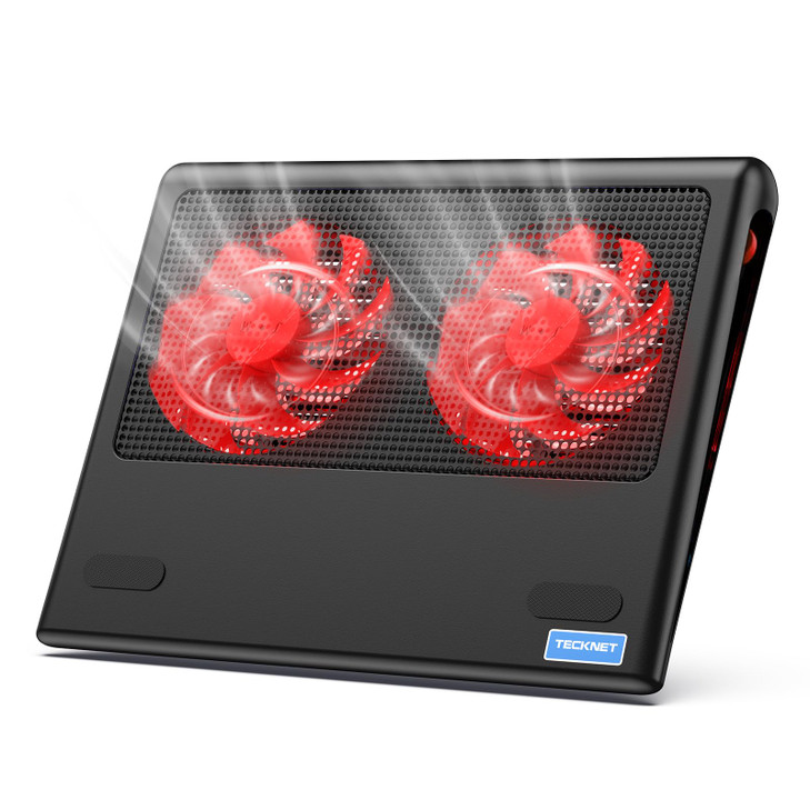 TECKNET Laptop Cooling Pad 12156 Laptop Cooler Powerful Cooler and Ultra Quiet for Gaming Laptops Pad 2 Wind Speed Adjus