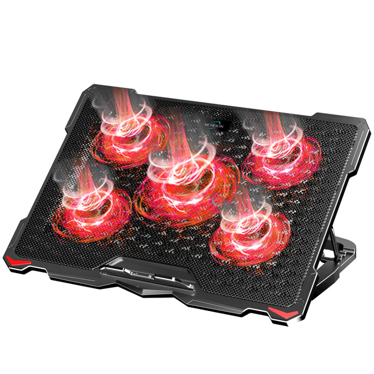 AICHESON Laptop Cooling Pad for 173 Notebook Red 5 Fans
