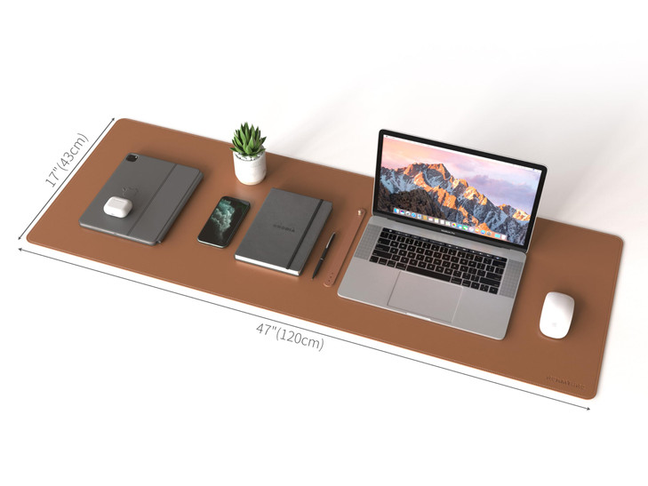RENMTURE DualSided Mouse Pad Natural Cork PU Leather Large Desk Pad for Office and Home Work Desk Protector NonSlip Wate
