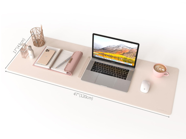 RENMTURE DualSided Mouse Pad Natural Cork PU Leather Large Desk Pad for Office and Home Work Desk Protector NonSlip Wate