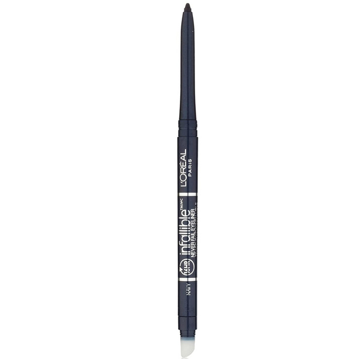L'Oreal Paris Makeup Infallible Never Fail Original Mechanical Pencil Eyeliner with Built in Sharpener, Navy, 0.008 oz. online at globaldelivered