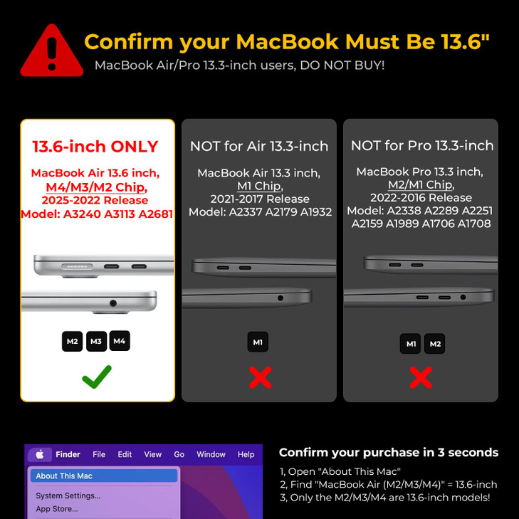 EooCoo Case Compatible with MacBook Air 13 inch 2026 20252022 Release M4 M3 M2 A3240 A3113 A2681 Glitter Hard ShellKeybo
