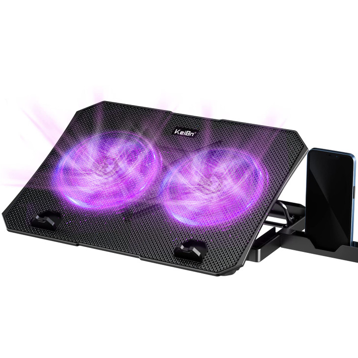 KeiBn Upgrade Laptop Cooling Pad KeiBn Laptop Cooler 2 Fans for 10156 Inch Laptops 5 Height Stands 2 USB Ports S039Purpl