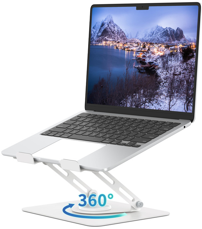ALASHI Laptop Stand for Desk with 360 Rotating Base MultiAngle Adjustable Laptop Stands Foldable Laptop Riser Compatible