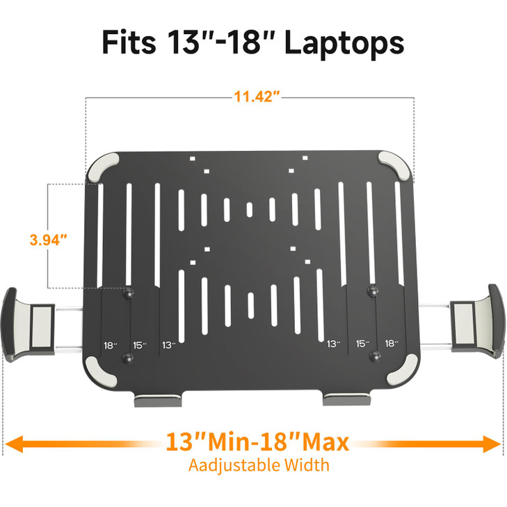 suptek Adjustable 13 to 18 inch Laptop VESA Arm Mount Tray for Monitor Arms and Stands Tray OnlyFits 75x75 100x100 mm VE