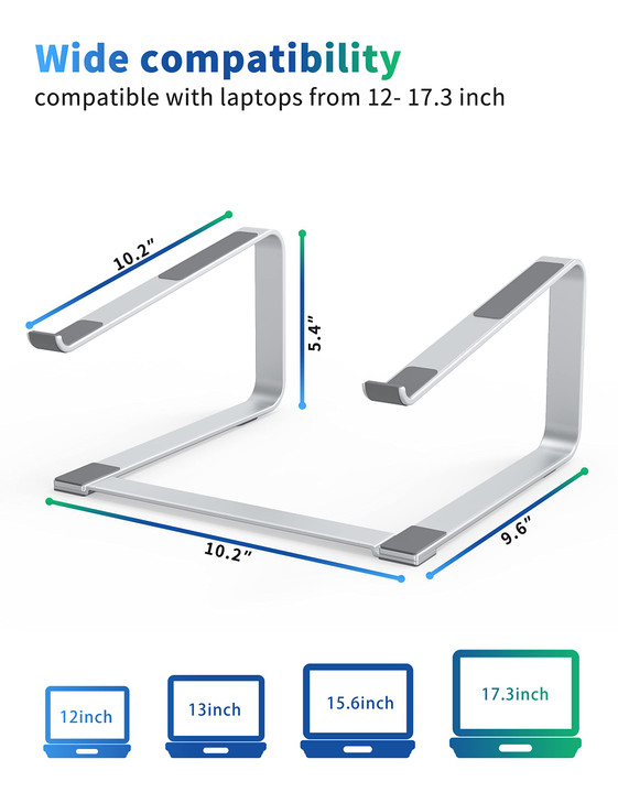 SOUNDANCE Laptop Stand for Desk Metal Computer Riser Heavy Stable PC Holder Ergonomic Laptops Elevator for 12 to 173 Inc