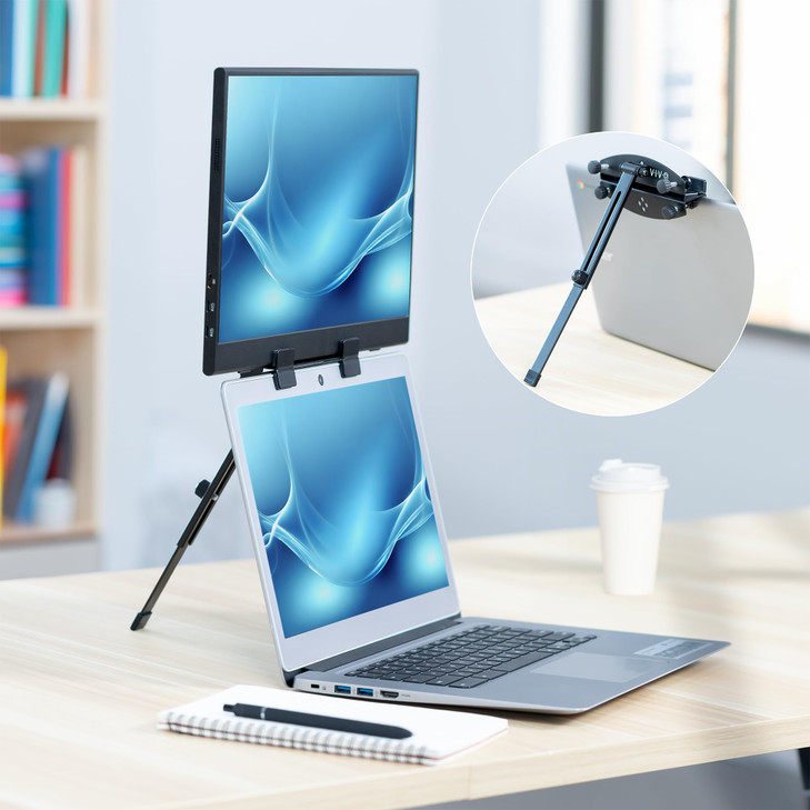 VIVO Portable Monitor Holder for Laptop Screen Extender Fits Laptops up to 185 inches Black STANDPM01A