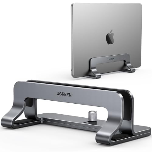 UGREEN Vertical Laptop Stand Holder for Desk Compatible with MacBook Pro MacBook Air Stand Vertical Aluminum Adjustable