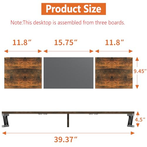 ErgoFocus Dual Monitor Stand Riser Large Wood Monitor Riser for 2 Monitors Monitor Lift with Storage for Desk Sturdy Woo