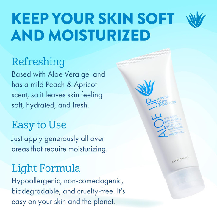 ALOE UP Spa Collection After Sun Light Moisturizer - Organic Hydrating After Sun Lotion With Aloe Vera Gel and Vitamin E - Reef Friendly - Mineral Oi online at globaldelivered