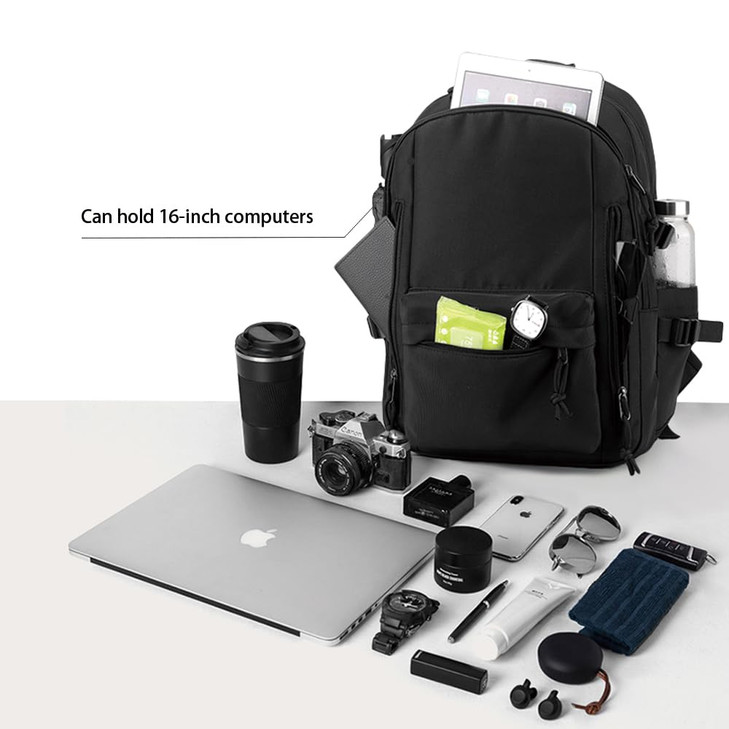 Casual Backpack for Men and Women Commuter Laptop Gym Travel Sports Work Book Bag Business Black Backpack Lightweight Ba