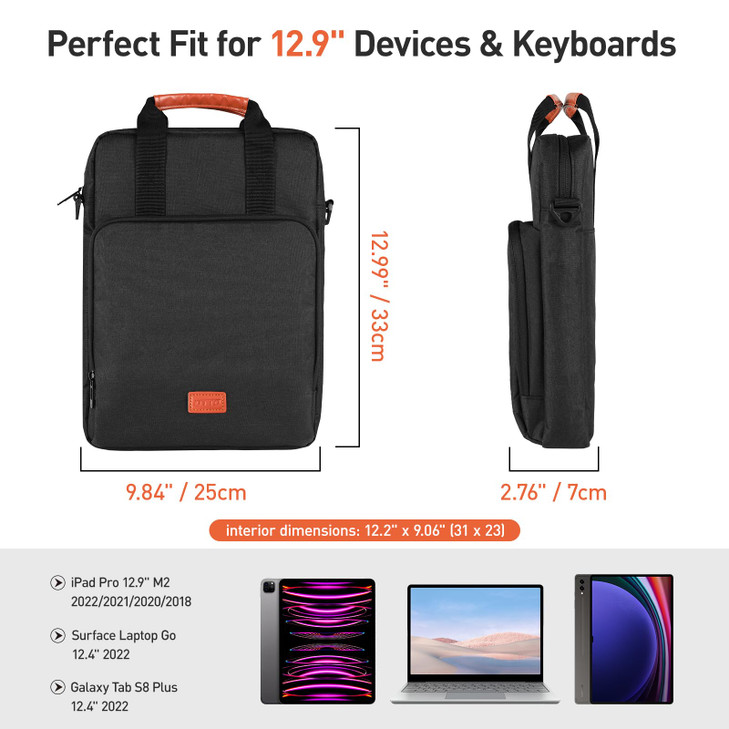 DTTO 12913 Inch Tablet Sleeve Bag with Shoulder Strap Double Handle Case Fits iPad Air 13inch M3 M2 iPad Pro 13inch M4 i