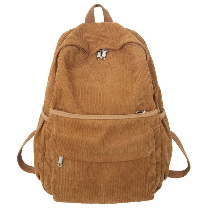 MININAI Preppy Corduroy Aesthetic Backpack 156 inch Laptop College Backpack Cute Book Bag Travel Rucksack Daypack One Si