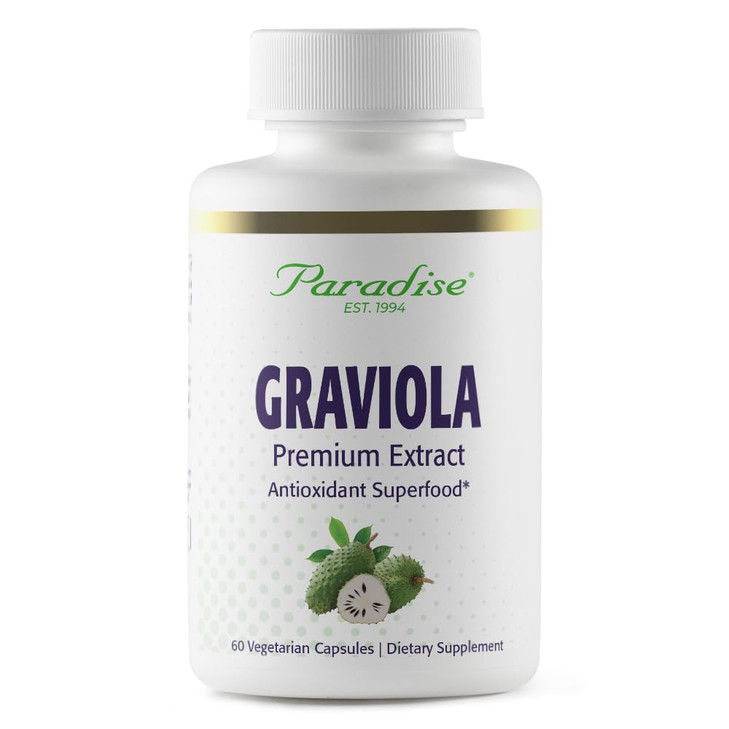 Paradise Herbs Graviola, Graviola Leaf Extract, Soursop Antioxidant Superfood, Whole Spectrum Extract, Ultra Pure, Vegan, Non-GMO, Gluten Free, 60 Co online at globaldelivered