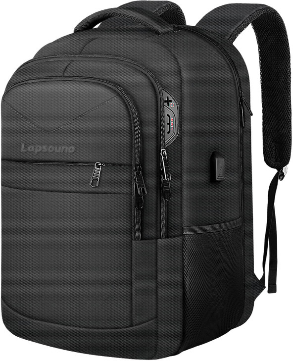Lapsouno 17 Inch Laptop Backpack Carry On Travel Backpack Durable Extra Large TSA Business Backpack with USB Port Water