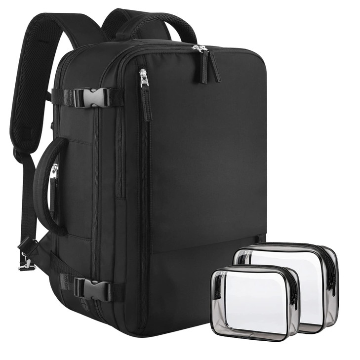 Sinaliy Large Travel Backpack for Women Men Expandable 40L Carry On Backpack 17 Inch Laptop Backpack College Bookbag Wat