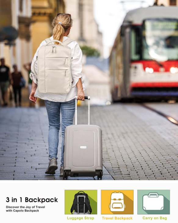 Capolo Travel Backpack for Women Men Waterproof Laptop Backpack Airlines Approved Carry On Backpack Bag Computer Bookbag