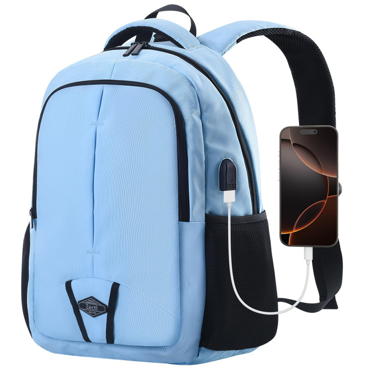 Zecti Travel Laptop Backpack for Men Women 17 Inch Casual Backpack for WorkTravelCarry on College Backpack with USB Char