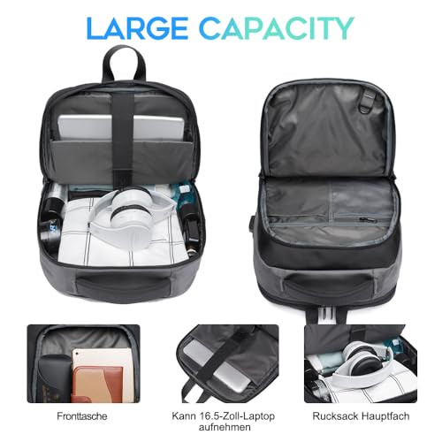 BANGE Travel Laptop Backpack with USB charge port can fit 156 Inch laptop for Men and Women Grey