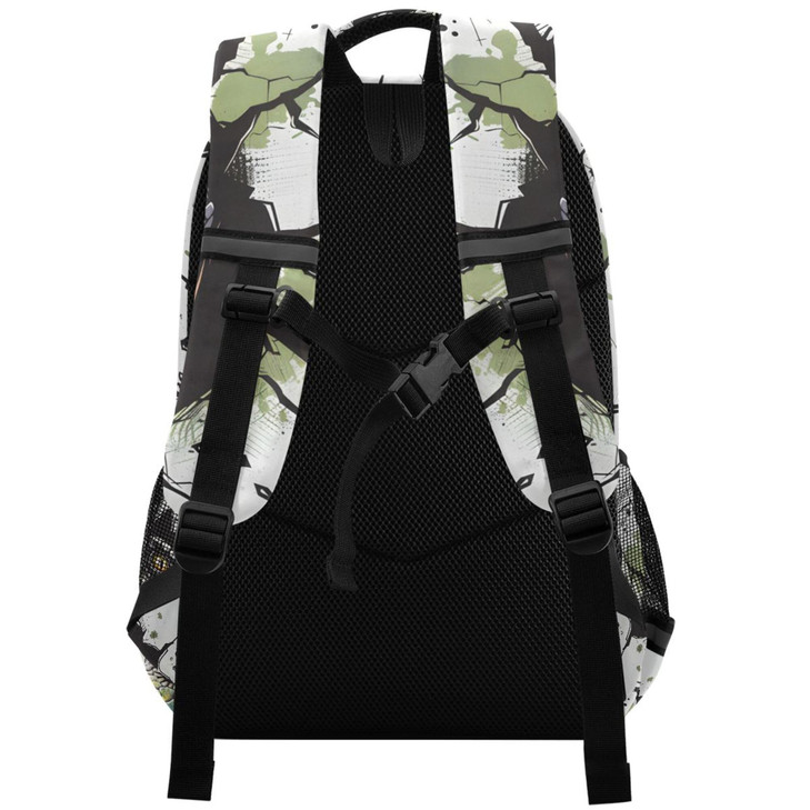 MNSRUU Laptop Backpack with Chest Strap Hand Drawn Dinosaur Face and Graffiti School Backpack Travel Hiking Backpack for