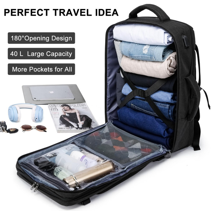 BIKROD Travel Backpack for Women 45L Extra Large Flight Approved Carry on Backpack Sturdy Business Men Backpack 184 Lapt