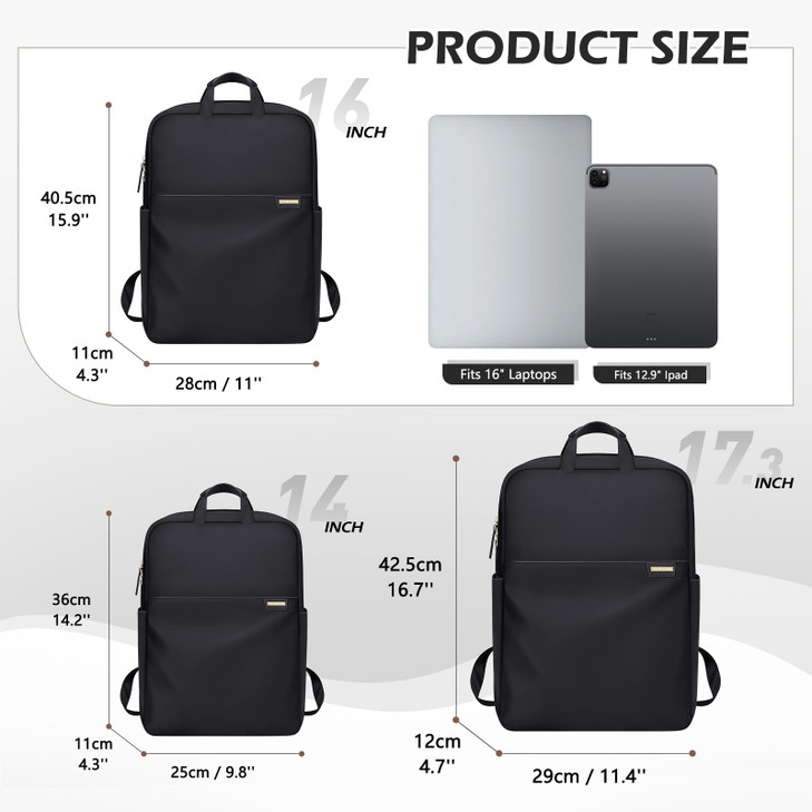 GOLF QUALITY Slim Laptop Backpack for Women Lightweight Business Backpack for Women Computer Bag Purse for Commuting Fit