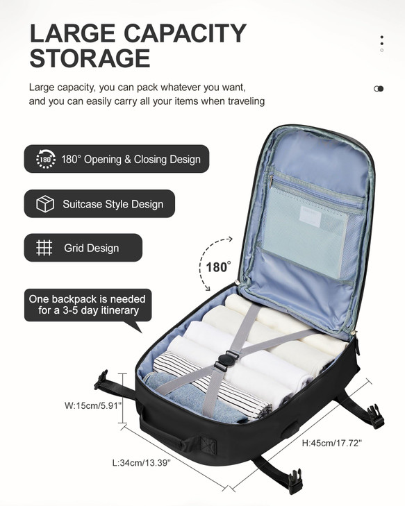 Carry On Backpack Travel Backpack for Women Men Flight Approved Personal Item Travel Bag for Airplanes 14156 Inch Laptop