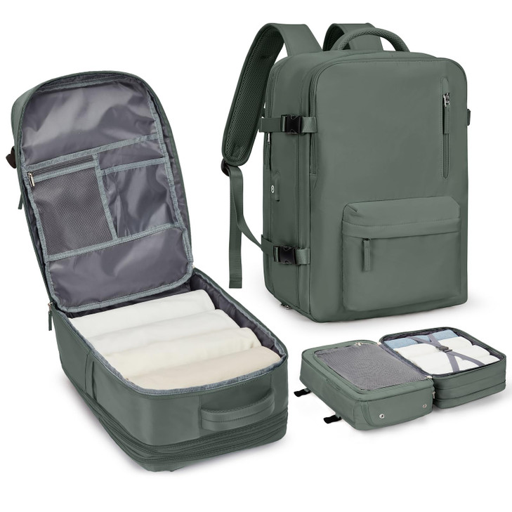 Large Travel Laptop Backpack Expandable Flight Approved Backpack Carry on Backpack for Women Waterproof 17inch Laptop Hi