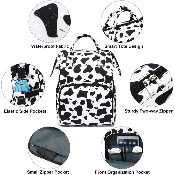 Xunteny Cow Print Women Laptop Backpack College School Backpack Bookbag 156 Inch Computer Backpacks for Work Business Tr