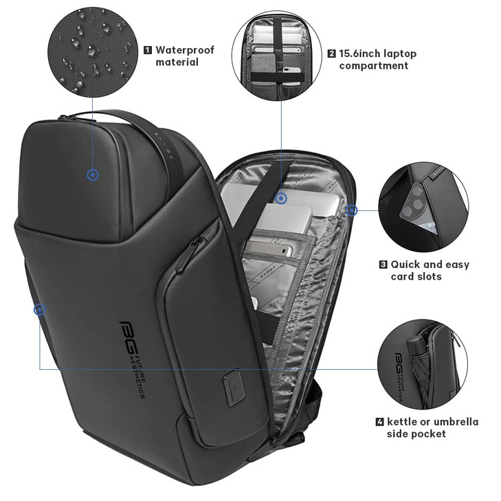 BANGE Smart BackpackBusiness Laptop Backpacks for 156 INCH Mens Travel Waterproof Bag Pack Fashion Casual Daypack for Me